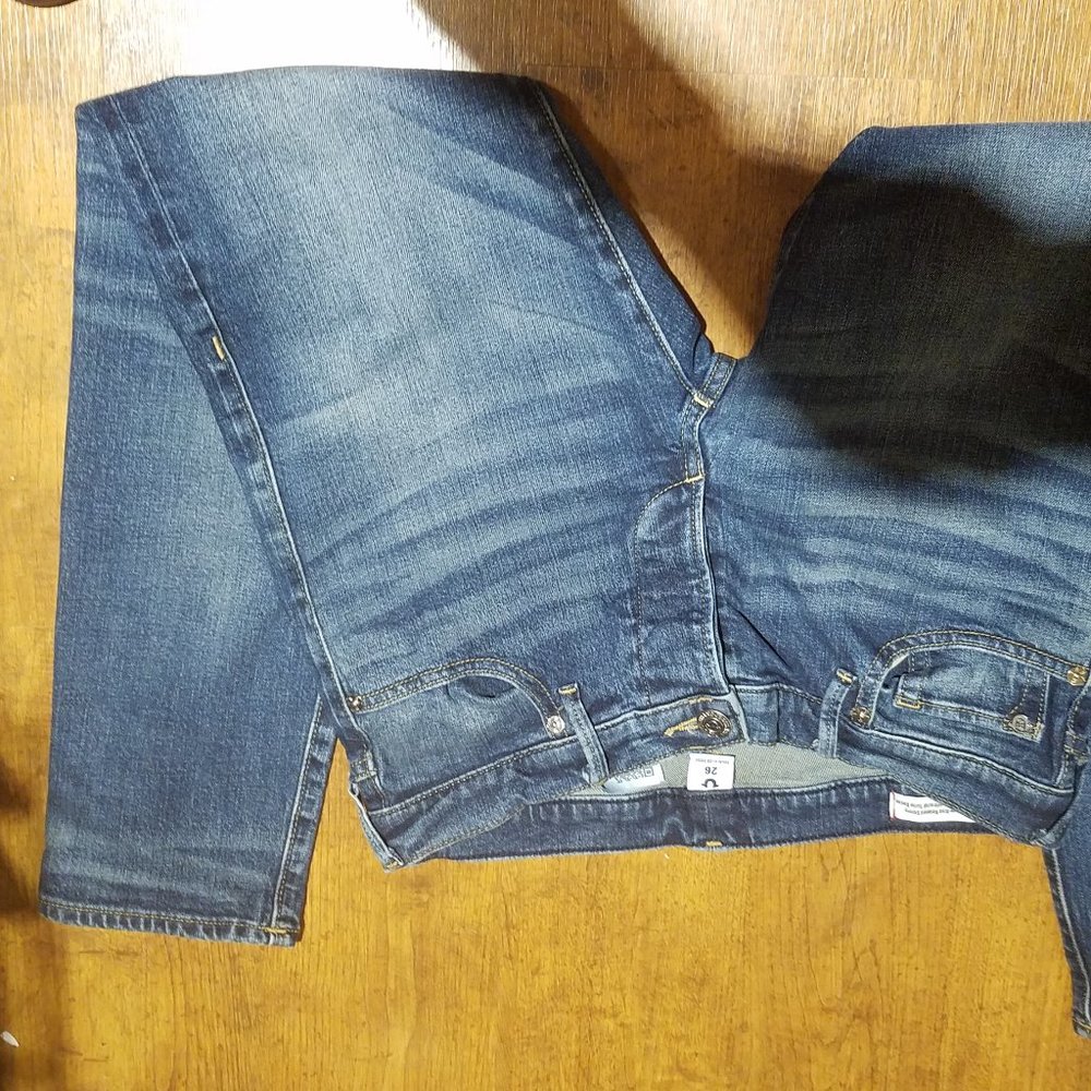 (*-*) TRUE RELIGIONS JEANS Womens ANKLE Blue Jeans